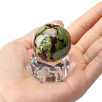 Bola de cristal de pedra do dragão, decoração luxuosa leve com base de acrílico, acessórios para halloween