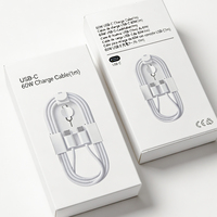 Kabel Pengisian Daya Cepat Tipe C ke C 60W Baru 2026, Kabel Sinkronisasi Data untuk iPhone 15 16 17Pro Max untuk Samsung Android dengan Kotak