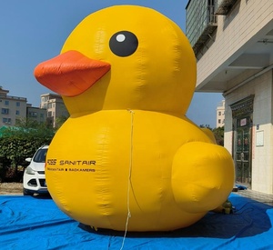 Ballon décoratif gonflable géant en forme de canard jaune <span class=keywords><strong>personnalisé</strong></span>, en bâche PVC, 13' de haut, imperméable et résistant aux intempéries - Product Image 2