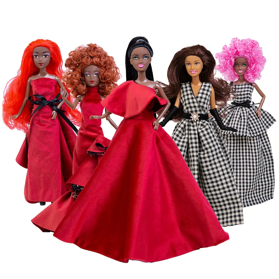Großhandel Black Girl Dolls Afro amerikaner puppen mit Kleidung und Accessoires