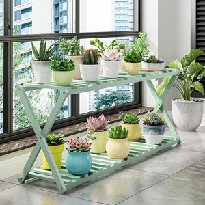Multi Tiered Flower Stand Green Metal Plant <b>Shelf</b> For Balcony Indoor Succulent Display <b>Modern</b> Design Easy Assembly - Product Image 1