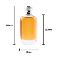 Vente en gros de flacons de parfum transparents ronds plats de luxe personnalisés de 50 ml avec boîte et vaporisateur à pompe