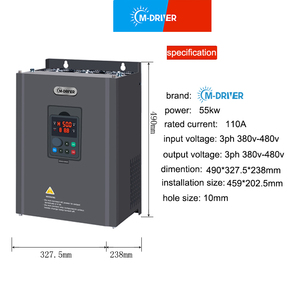 Variateur de fréquence (VFD) 55 kW 75 CV pour usage intensif, contrôle vectoriel, triphasé 400 V 415 V - Product Image 2
