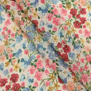 Fashionable Digital Fabric Printing Pleated Chiffon Fabric For 2024 New Dress