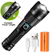 Lampe de poche à lumière forte LED Lampe torche tactique rechargeable par USB Lampe haute puissance 1000m Lanterne lumineuse Camping en plein air