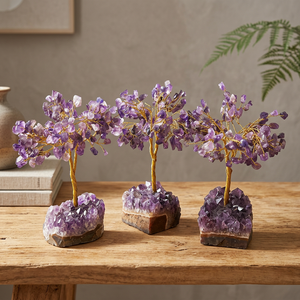 Árbol de Cristal Artesanal con Base de Amatista Natural, Cristales de Reiki, Minerales, Mascota de Feng Shui, Gema Decorativa, Bonsái - Product Image 2