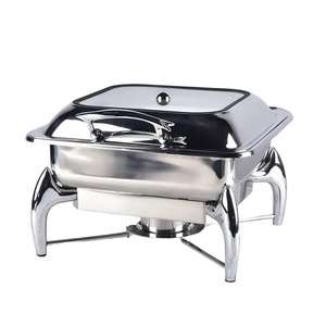 Réchaud de buffet visible en acier inoxydable, ovale et carré, avec support en plastique, équipement de cuisine - Product Image 1