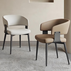 Sedie <span class=keywords><strong>da</strong></span> <span class=keywords><strong>Pranzo</strong></span> Ergonomiche Moderne in Stile Italiano con Schienale Casual Semplice e Lussuoso in Tessuto e Pelle PU per Arredamento Soggiorno - Product Image 3
