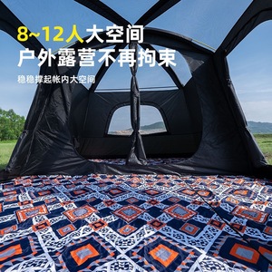 Carpa de Camping para 4-8 Personas, Doble Capa, Impermeable, Gran Espacio, para las Cuatro Estaciones, Color Negro, para Motocicleta - Product Image 4