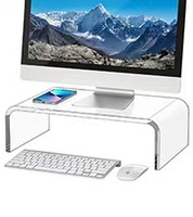 Support d'écran moderne pliable en acrylique, double couche, transparent, pour ordinateur, organisateur de bureau amovible