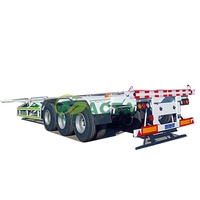 Châssis squelettique à 3 essieux 40ft 20ft Semi-remorque Lowbed Flat Pack Long Beam Dump Truck 12R22.5 Steel Tire 4-axis Container Chassis
