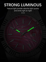 Montre à quartz pour homme, style business simple, 41 mm, cadran à motif rose, bracelet en acier inoxydable, affichage de la date