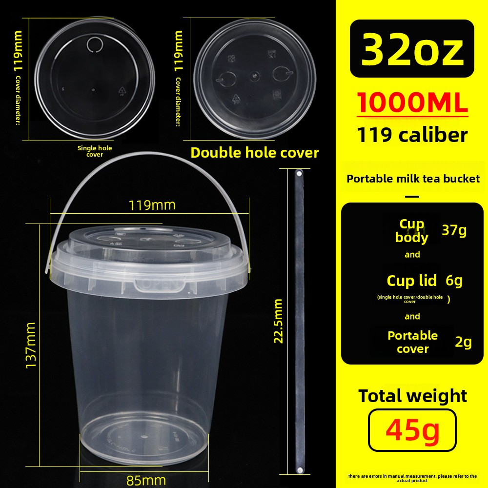 Cubo de fruta transparente de 1000 ml