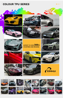 Película de Vinilo para Automóviles Metalizada STO Track Gold Green TPU, Alto Brillo, Cambio de Color, Autoregenerable, Antiarañazos, 7.5 Mil, 1.52x15M, OEM/ODM