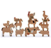 Ensemble de jouets éducatifs en bois sur le thème des animaux de la ferme pour enfants de 5 à 7 ans, décoration artisanale