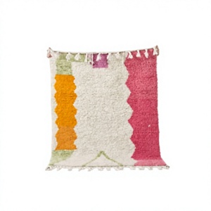 Tapis faits main en laine de Nouvelle-Zélande, design géométrique moderne, style berbère marocain, pour salon, prix abordable, fabriqués en Inde - Product Image 1