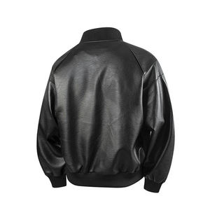 جاكيت رجالي عصري من الجلد الصناعي بتصميم أمريكي عتيق، فضفاض وبسيط وأنيق للربيع والخريف - Product Image 4