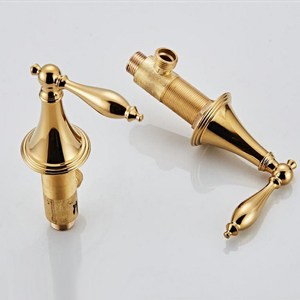 Vòi lavabo mạ vàng kiểu cổ điển, vòi chậu mạ đồng cổ, vòi nước mạ vàng cao cấp, vòi trộn nóng lạnh cho phòng tắm, vòi chậu rửa mặt - Product Image 4