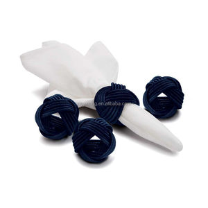 Servilleteros de yute trenzado al por mayor de fábrica, servilletero de <span class=keywords><strong>cuerda</strong></span> de Yute natural tejido a mano, servilleteros trenzados con nudo marinero - Product Image 1
