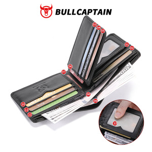 BULLCAPTAIN กระเป๋าสตางค์หนังแท้สำหรับผู้ชายธุรกิจแบบสบาย ๆคลิปหนีบเงินอเนกประสงค์ RFID ป้องกันแม่เหล็กช่องใส่การ์ดหลายช่องกระเป๋าใส่เหรียญ - Product Image 4