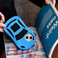 Nouveau étui de téléphone en forme de voiture de course cool créatif populaire antichoc en silicone TPU avec roue de course coulissante pour iPhone 14 Pro Max