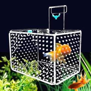 Boîte d'isolement et d'élevage pour <span class=keywords><strong>aquarium</strong></span>, protège les petits poissons, <span class=keywords><strong>aquarium</strong></span> rectangulaire suspendu, grandes et petites tailles, pour éclosion de alevins de Betta Paon - Product Image 2