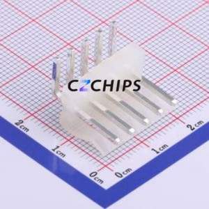 M3961R-05P Wire-to-Board Pin Header Bent Lead Through Hole,P=3.96mm Connector 1x5P 3.96mm Right Angle Insert CH - Product Image 1