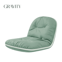 Fauteuil pivotant de sol moderne multifonctionnel en cuir PU imperméable, léger, portable, pliable et confortable pour la vie quotidienne