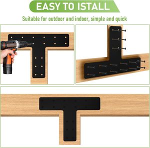 Nhiệm Vụ Nặng Nề 4Pcs T Bài Khung 14x10 ''T Phẳng Sửa Tấm 4x4,6x6 Màu Đen Bột Tráng Gỗ Gỗ Pergola Chân Đế T Khung - Product Image 5