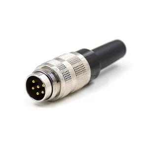 Fiche M16 Đầu Nối <span class=keywords><strong>6</strong></span> Chân <span class=keywords><strong>6</strong></span> Chân Đầu Nối Tròn Công Nghiệp Thẳng Đực Bằng Kim Loại DIN - Product Image 5