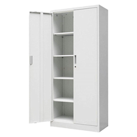 Armoire de classement métallique moderne noire à 2 portes pour bureau |   Armoire de rangement en acier avec étagères réglables |   Casier scolaire étanche