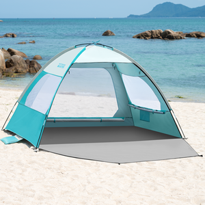 Sombrilla de Playa Cuadrada Automática de Apertura Rápida para Varias Personas, Protección Solar Oxford para las Cuatro Estaciones, Marco de Fibra de Vidrio, Impermeable - Product Image 1