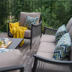 Nouveau design nordique Ensemble de cour de luxe pour jardin extérieur Mobilier d'extérieur Ensemble de canapés - Product Image 3