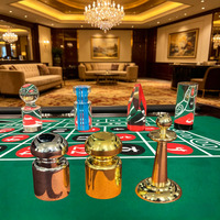 Dolly de roulette professionnel transparent avec base en métal doré, marqueur de gain de style pyramide, indicateur de gagnant pour table de casino, outil pour club VIP