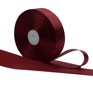 Pita Satin Poliester 100% Warna Solid Kustom, Pita Satin Satu Sisi 2,5 cm untuk Pembungkus Kado Natal - Product Image 5