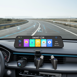 Cámara de Coche con Espejo Retrovisor de 12 Pulgadas, Grabadora de <span class=keywords><strong>Video</strong></span> 4K Frontal, Pantalla IPS 1080P, Asistencia de Conducción BSD ADAS Izquierda/Derecha/Trasera, Resistente al Agua IP68 - Product Image 1
