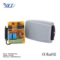 YET402PC-2.0 Récepteur sans fil universel 2 canaux 433 MHz à code d'apprentissage pour télécommande