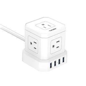 Portable Carrying Small Size Power Cube US Socket With Good Quality 6.6ft Extension Cord Travel Home Office Use