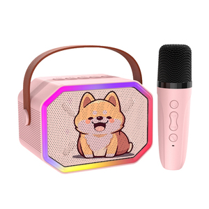 Mini portátil para altavoz, pequeño conjunto de altavoces inalámbricos para fiestas con micrófono doble de Karaoke para uso doméstico o al aire libre - Product Image 1