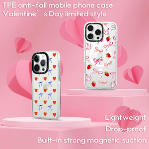 <span class=keywords><strong>Coque</strong></span> de téléphone pour <span class=keywords><strong>iPhone</strong></span> avec motif de cœur mignon pour la Saint-Valentin, transparente, antichoc, magnétique, avec protection d'appareil photo amovible - Product Image 3