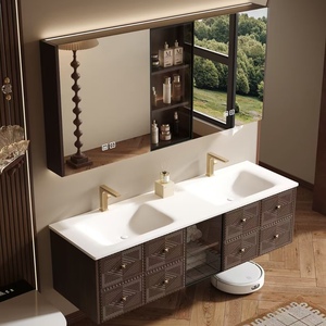 BALOM High End Custom Style Bathroom Cabinet Wood MDF Plywood Melamine Vanity with Smart Mirror Ready to Assemble OEM - Product Image 3