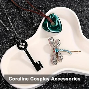 Juego de 4 Accesorios de <span class=keywords><strong>Disfraz</strong></span> de Halloween de Plástico, Botones, Gafas, Pinza para el Cabello de Libélula, Collar con Llavero para Adultos Unisex - Product Image 4