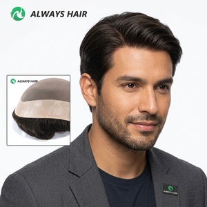 Parrucchino Maschile Durevole con Base in Mono Fine, Densità 130%, Capelli Umani Indiani, Marrone Scuro, 9 Misure - Product Image 3