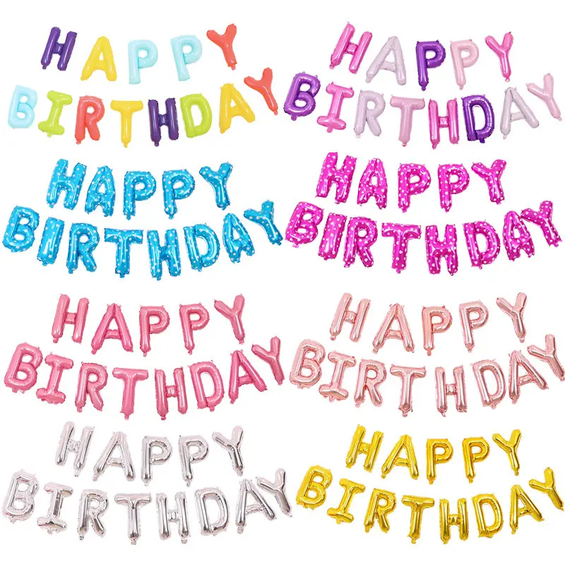 16 Zoll Brief alles Gute zum Geburtstag Aluminium folie Luftballons Aufblasbarer hängender Brief für Party dekorationen