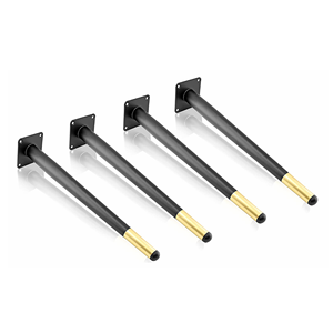 Patas de Metal cónicas oblicuas de 4-28 pulgadas, estilo de mediados de siglo, negro mate, dorado, sofá, mesa, silla, muebles - Product Image 2