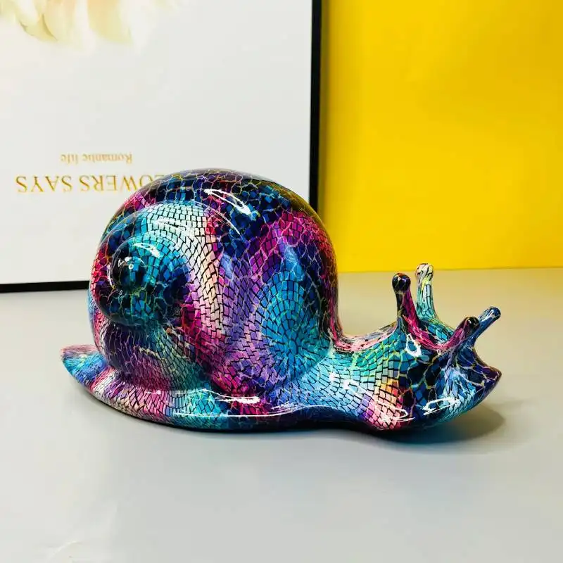 Wholesale New Creative Transprinting Snail Turtle Model Resin Crafts Table Color Christmas Decoration