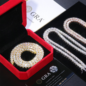 Goldleaf 925 <b>Silver</b> Moissanite <b>Tennis</b> <b>Necklaces</b> D VVS1 Luxury 2mm 3mm 4mm 5mm 6.5mm Moissanite Diamond <b>Necklace</b> - Product Image 6