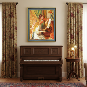Reproduction de niveau muséal de l'œuvre de <span class=keywords><strong>Pierre</strong></span>-Auguste Renoir, Jeune Fille au Piano, Paysage, utilisant une reproduction numérique haute définition de peinture à l'huile. - Product Image 1