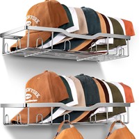 Porte-manteau et porte-casquettes mural en métal pour casquettes de baseball et chapeaux - pour salon et salle de bain