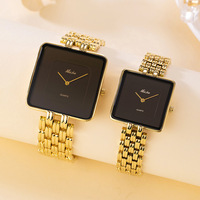 Montre carrée couple bestseller Moyen-Orient, montre quartz bracelet alliage plaqué or